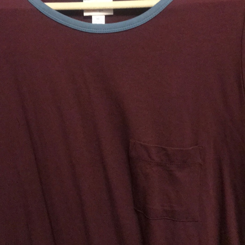 Lularoe NWT Carly maroon with light blue trim - Picture 2 of 2